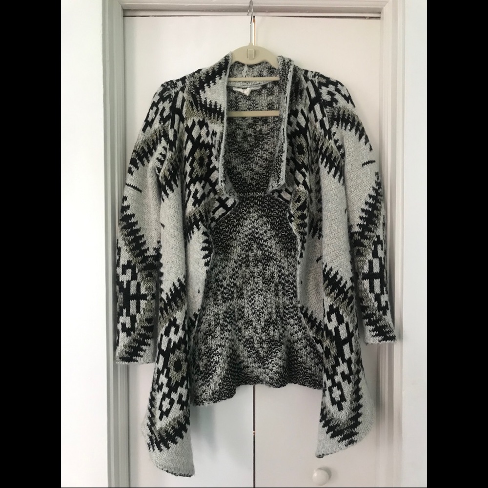 Sun & Shadow Aztec Boho Open Sweater Xs - image 1